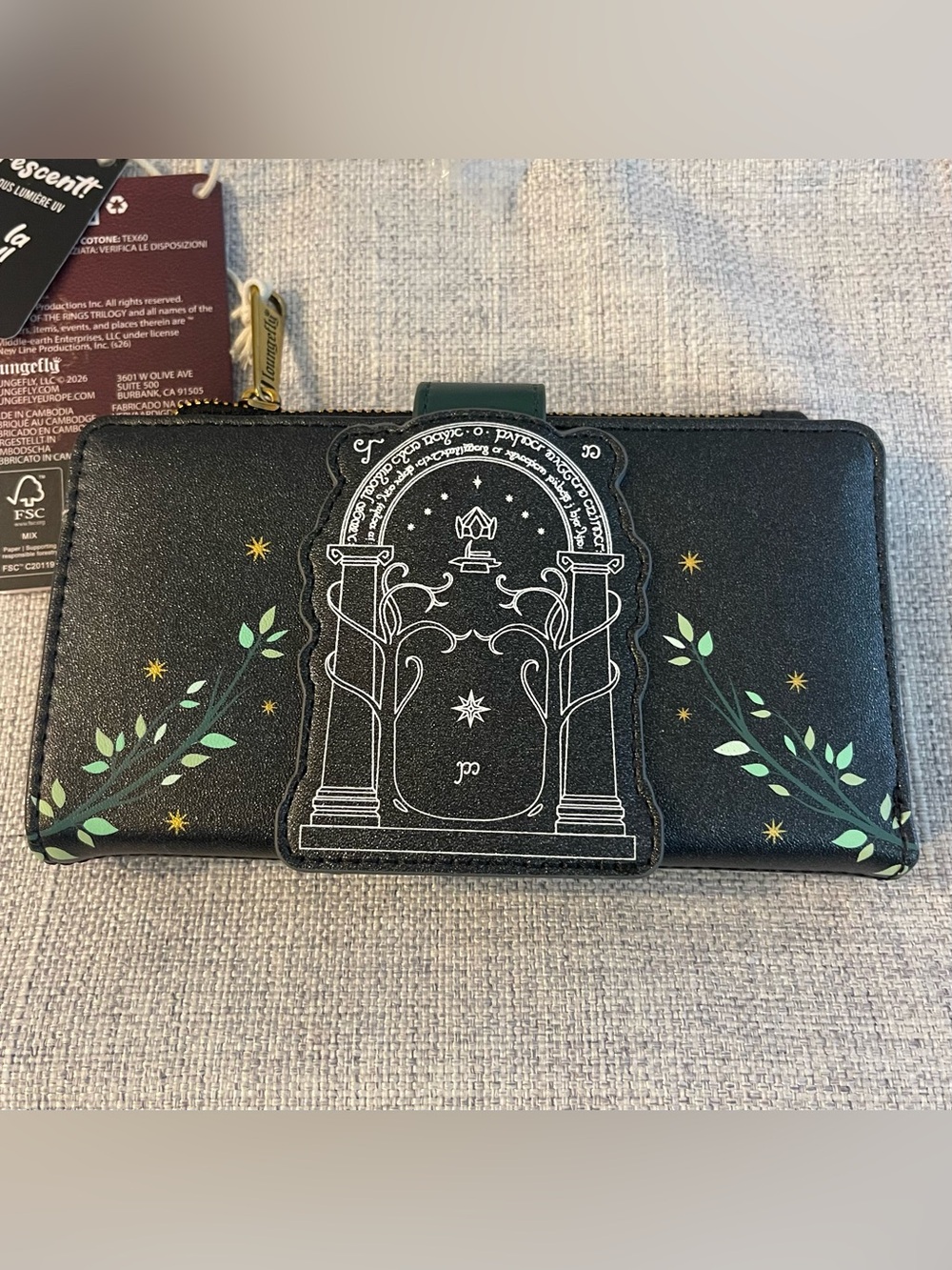Loungefly The Lord of the Rings Doors of Durin Glow-in-the-Dark Zip Wallet
